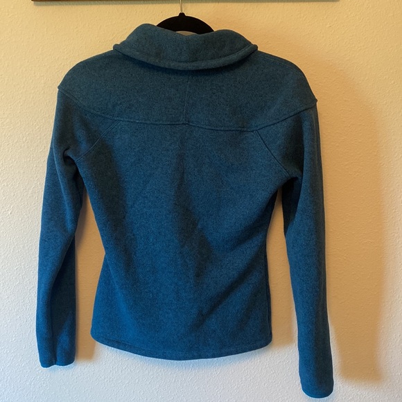 North Face Women’s 1/2 Button Sweater Pullover- size XS great Teal color - Picture 2 of 6